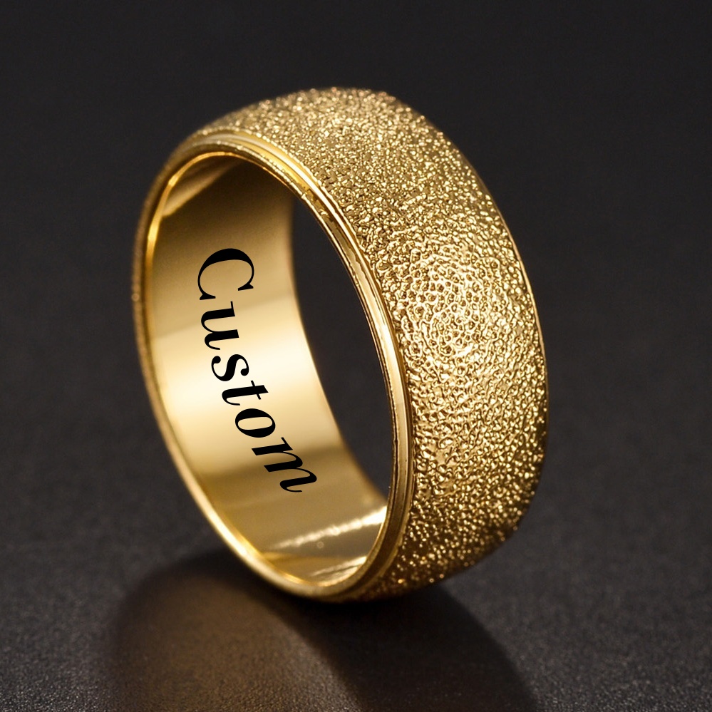 Coupling 8Mm - خواتم نسائية نحاسية مصقولة مخصصة للنقش،