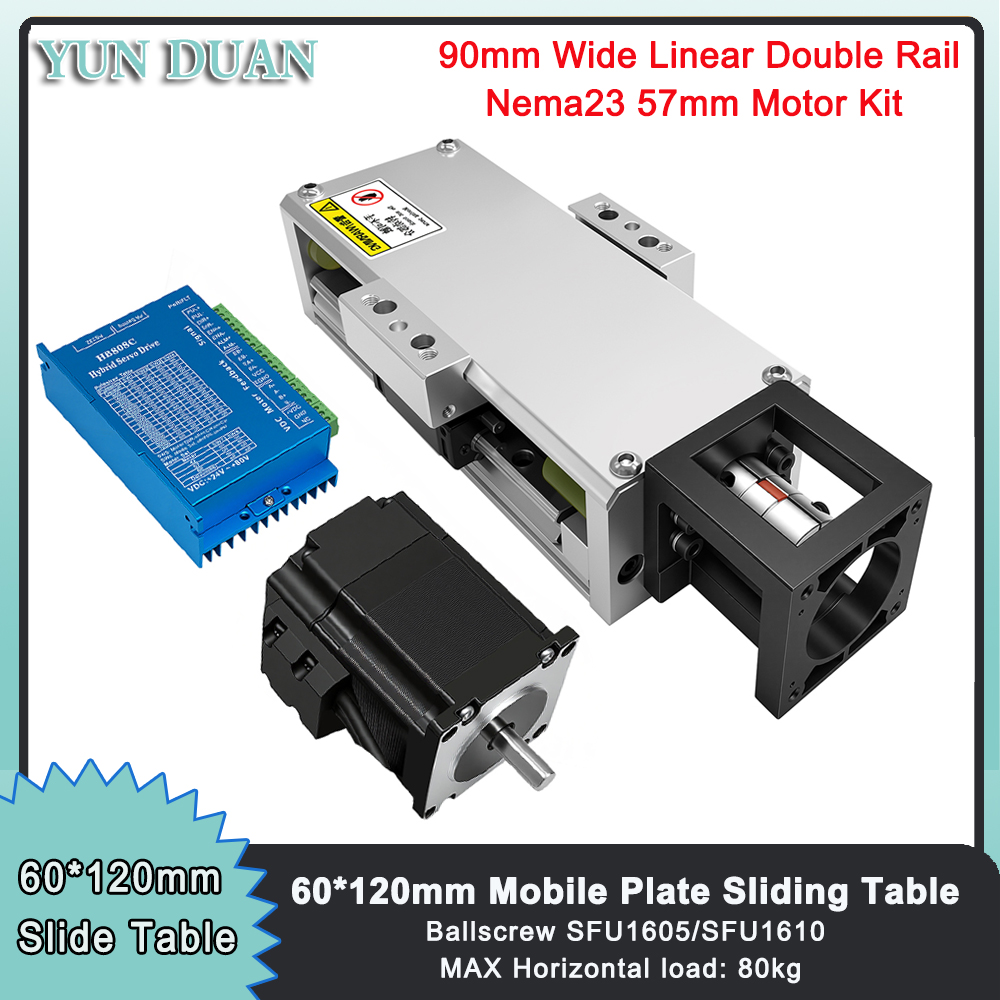 Nema23 Stepper - وحدة مغلقة مع دليل سكة خطية،