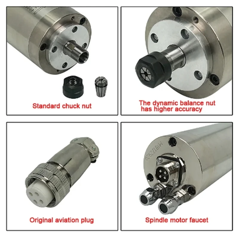 65X158-800W-ER11-220V CNC المي - مراجعة Water Cooled Spindle وسعره