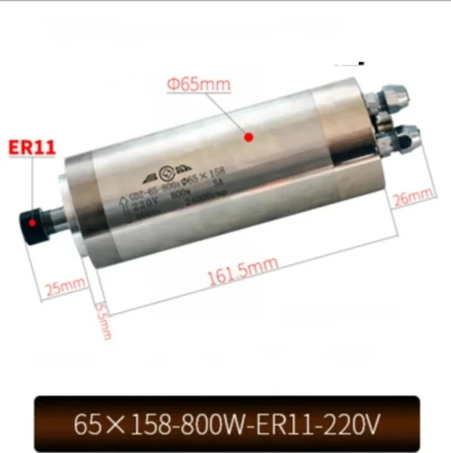 65X158-800W-ER11-220V CNC المي - مراجعة Water Cooled Spindle وسعره