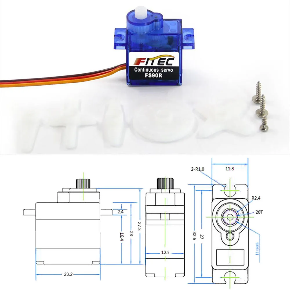 Feetech Mini FS90R مايكرو سيرف - مراجعة Servo 9G وسعره