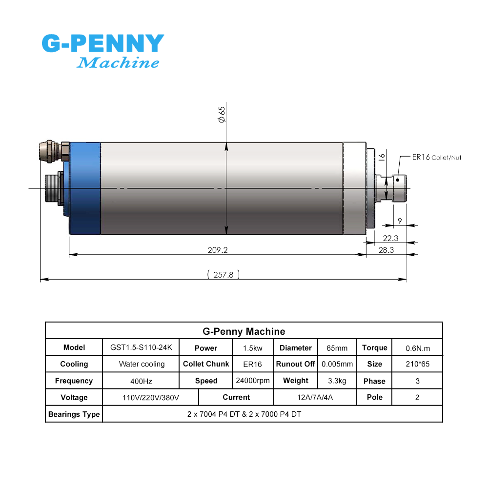 مجموعة محرك CNC من G-Penny بقو - مراجعة Water Cooled Spindle وسعره