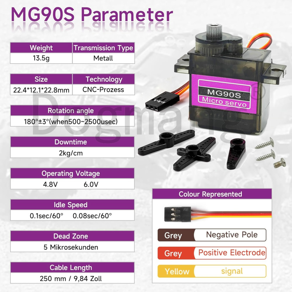 MG90S سيرفو 1/2/4/10/20/50 قطع - مراجعة Servo 9G وسعره