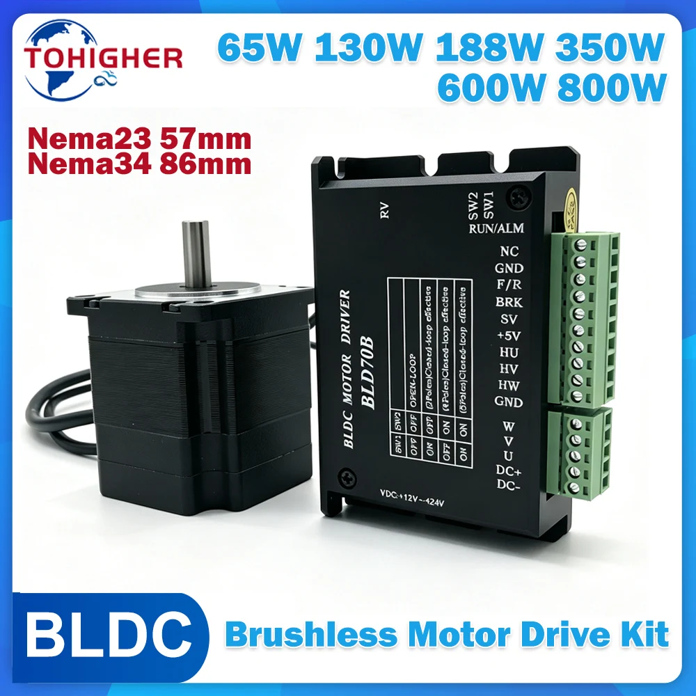 طقم محرك بدون فرشاة DC24V/48V  - مراجعة Nema23 Stepper وسعره